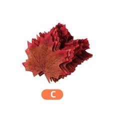 台灣出貨 50 250 件人造絲楓葉假秋葉花環手工秋葉萬聖節聖誕節秋季婚禮裝飾品, 200 個 C