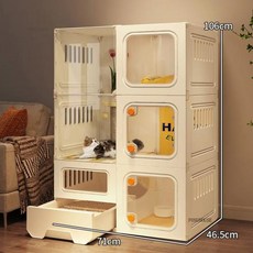 고양이 호텔 집 케이지 애완 동물 초대형 공간 빌라 홈 실내 투명 통합 화장실이있는 다기능 야외 캐비닛, 11)C 71x46x106cm white