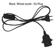 1.8M 램프베이스 홀더 전원 코드 케이블 E26 EU/US 교수형 펜던트 LED 소켓 어댑터 (스위치 와이어 포함), 01 e27, 05 Black 01-EU Plug