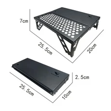 [600g만] 포켓형 접이식 캠핑 테이블 베이킹 랙 커피 가벼운 피크닉용 데스크, 01 Black