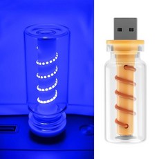 JINRUITOP 차량용 USB 조명 터치 조도 조절 가능한 레트로 내부 램프 LED 주변 휴대용 미니 유리병 전구 야간 조명 차량 침실 복도 캠핑 휴일 장식용 (레드) 22, 블루