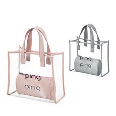 핑(23)W 투명 토트백(여성), (핑크)
