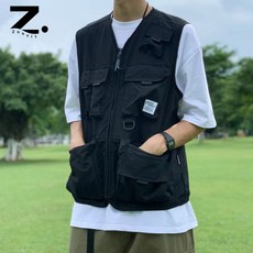 Zoovit 남녀공용 사계 카고 베스트 조끼 톱 경량 통기 등산 조끼 베스트 다중 포켓