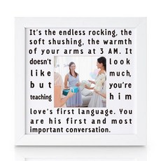 THYGIFTREE Sentimental New Mom 선물 남편의 첫 어머니를 위한 기념품 사진 액자 베이비 샤워 선물 산후 선물 여성용 아기방 장식