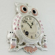 로얄타임 드롭 로얄 부엉이 단면 시계, 은색