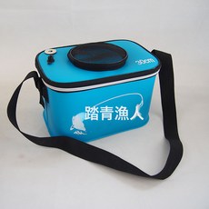 水桶 活魚桶 EVA釣魚箱 摺疊魚護桶 漁戶包 釣魚水桶漁具用品, 1個, 淺藍色