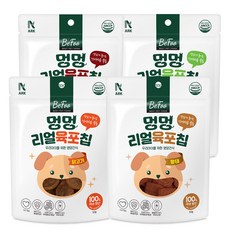 베푸 멍멍리얼 육포칩 강아지 스낵, 4개, 50g, 혼합구성(소고기/치킨/황태/오리)