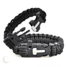 야외활동 비상도구 파라코드 팔찌 화재발화장치 등산 낚시 응급상황 휴대용 생존키트, 1개, E부싯돌서바이벌팔찌(색상랜덤)