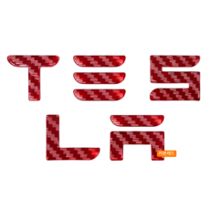킵틸 모델Y 주니퍼 호환용 후면 TESLA 레터링 보호 커버 부착형, 1개, 카본 레드
