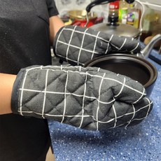 주방장갑 오븐장갑 내열장갑 격자무늬 면 받침 베이킹 요리용품 안전장갑, 1개, 상세페이지 참조