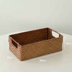 티 박스 차 칸막이 바구니 상자 수납 소품 커피 홈카페 보관함, 1개, C. 초본 손잡이형 소형