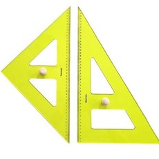 송화)손잡이 들어있는 아크릴 유선 삼각자 45cm(HT45), 1개