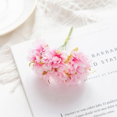 인공 꽃 실크 카네이션 크리스마스 홈 가든 웨딩 신부 부케 머리핀 DIY 축제 장식 18, 6 Pieces, 핑크