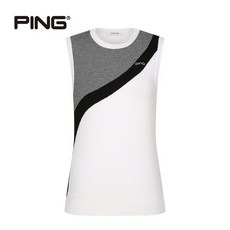 PING 여성 배색 라운드 니트 베스트 2550317