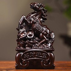 黑檀木 花梨木 紅花梨木 金色木 生肖馬擺件, 如圖所示, 1個