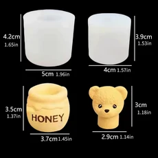 입체 꿀 냄비 곰 실리콘 몰드 초콜릿 캔디 몰드 케이크 장식품 1 개, 04 Big Bear