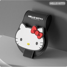 캣타운 KT-160 헬로키티 자동차 선글라스 수납 썬글라스걸이 자동차 홀더 카드 집게형 다용도 클립 차량 안경보호 안경집 안경걸이, 블랙, 1개