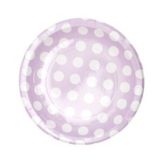 파티용 종이접시 도트라일락 6개 23Cm 생일 일회용, 단품, 단품