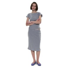 매장정품 파르티멘토 PARTIMENTO WOMEN PWC 레이스 트림 아일렛 미디 스커트_멜란지 PWC-2531ML 688235