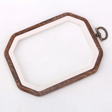 크로스 프레임 원형 고정 링 대나무 소재 의류 수선 도구 소녀들 홈 패브릭 아트 키트, 1개, 16. 레트로 다각형 플라스틱 모델 [내경 25*18c