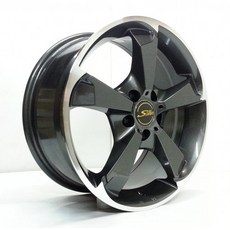 FK鋁圈 17吋 5/112 TF437 亮鐵灰車邊 提升操控性 時尚外觀, 1個