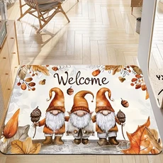 가을 바람 낙엽 세 명의 마법의 노인 부드러운 주방 거실 실내 문 입구 장식 매트