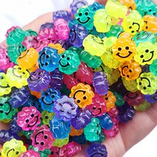 혼합비즈 모양컬러비즈세트 플라워구슬, 1봉