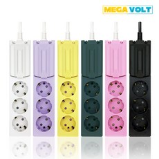 메가볼트 고용량 4000W 멀티탭 3구 누전차단 WI-CTAP-3C, 1.5m, 핑크, 1개