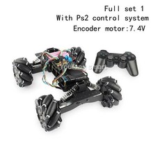 무지향성 메카넘 휠 RC 로봇 자동차 Arduino 서스펜션 섀시 DIY 키트 Ps2 핸들 프로그래밍, A, Full set 1