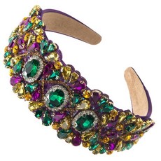 XSKL 바로크 패션 헤어 후프 액세서리 여성용 멋진 헤어 액세서리 라인스톤 새틴 패딩 크리스탈 머리띠 여아용 (레드 M)