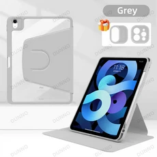 360 ° 회전 iPad 케이스 2024 Air 11 13 M2 Pro M4 4 5 10.9 7/8/9/10 세대 미니 6 태블릿 스탠드 커버, 09 iPad 7 8 9th 10.2in, 02 grey