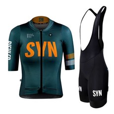 SYN 로드바이크 라이딩복 반팔 세트 남성용 속건성 통기성 자전거 라이딩 상의 및 바지 여름용