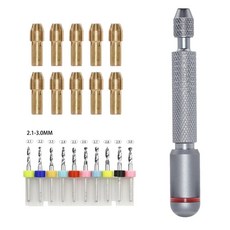 프라모델 회전식 교환 가능 전문가용 핸드드릴, 2.1-3.0MM Drill Set