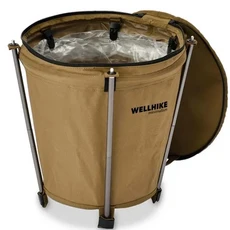 야외 여행 캠핑 쓰레기통 접이식 보관 라운드 버킷 셀프 드라이브 바베큐 깨끗한 휴대용 자동차 쓰레기통, 3.카키색, 카키색