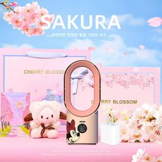 타워형 리모컨 USB 타워팬 충전 날개없는 무소음 무풍, 4000mAh, 1개, 핑크 미니 사쿠라 선물세트