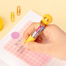 카카오프렌즈 미니 피규어 4색 볼펜 0.7mm, 1개, 춘식이