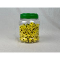 2公分 EVA 泡棉骰子 100入 台灣製造 兒童安全無毒 團體遊戲 數學教具, 黃色點數印刷100入（罐裝）, 1個