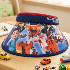 헬로카봇15 삼총사X 핀캡 자외선 차단 썬캡 모자 캐릭터 남아용 여름 키즈 챙모자