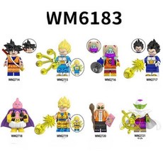 드래곤볼 피규어 블록 손오공 피콜로 베지터 마인부우 애니메이션 풀세트, 1개