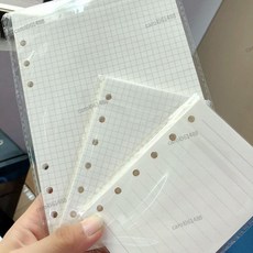 50頁一本A5打孔替芯活頁本子A7手帳本賬替換紙內頁筆記本可拆卸紙, 1個, 網格A7【82*258mm】,1本