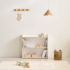 레이디가구 키디 2단 교구장 책장 800, 아이보리_자작엣지