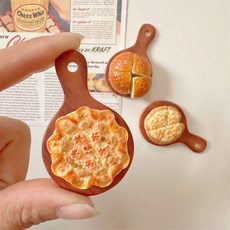 피자 빵 음식 냉장고 자석 마그네틱, 3개 세트