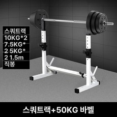 가정용 벤치프레스 거치대 홈짐 대형 피트니스 스쿼트랙, 스쿼트 랙 + 50KG 바벨