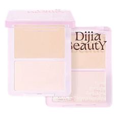 DIJIA締葭 啞光高光修容盤 雙色提亮陰影腮紅 多功能臉部彩妝盤, 02柔霧米, 1個