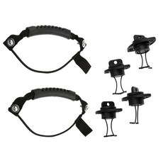 shangren 4 조각 내구성 PP 플라스틱 카약 카누 보트 선체 배수 플러그 나사 마개 + 2 조각 나일론 카약 딩기 캐리 풀 핸들, 설명, 블랙, 1개