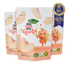 [영글어농장] 국내산 동결건조 과일칩 엄마만점 설아복숭아칩, 15g, 3개