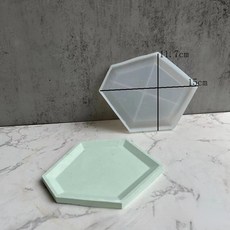 타원형 코스터 크리스탈 실리콘 몰드 DIY 석고 시멘트 트레이 플레이트 금형 다각형 에폭시 수지 주조 금형 공예품 만들기 용품, B10, 1개