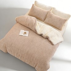 캐시미어 극세사 겨울 이불 따뜻하고 포근한 이중 양모 이불 부드러운 이불솜, C 브란운색