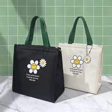 언즈 데이지 보온보냉 직장인 도시락가방 피그닉 이유식 런치백 보냉백, 언즈 데이지 보냉백 블랙, 7L