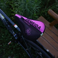 硅膠加厚超軟自行車坐墊套：舒適透氣公路車山地車通用座墊配件, 新款升級萊卡布【黑紫】硅膠慢回彈, 1個, 黑紫